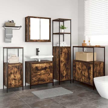 vidaXL Badkamermeubel Set 5 st Bruin 36 x 35 x 165 cm, Verzenden, Nieuw