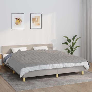 vidaXL Verzwaringsdeken 155x220 cm 7 kg stof grijs, Verzenden