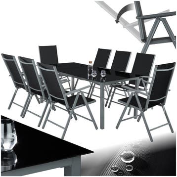 Aluminium zitgroep 8+1 - antraciet, Tuin en Terras, Verzenden, Nieuw