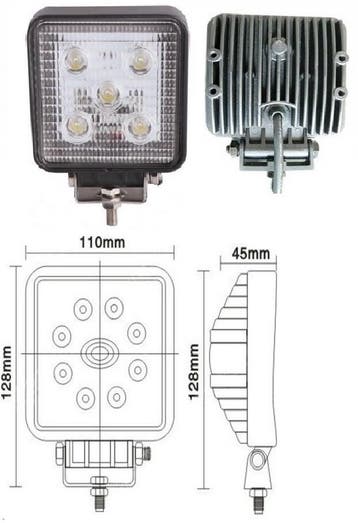 15W LED werklicht geschikt voor 9V tot 60V tbv tractor heftr, Verzenden