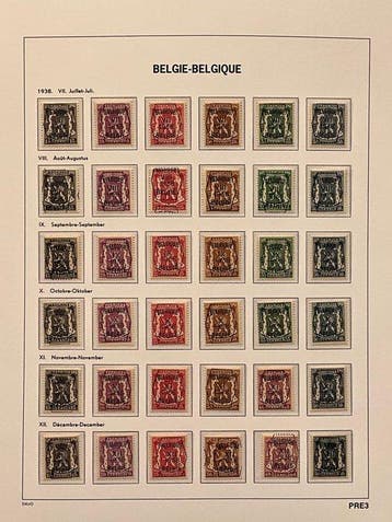 België 1929/1996 - Volledige POSTFRISSE verzameling PREOs, Gestempeld