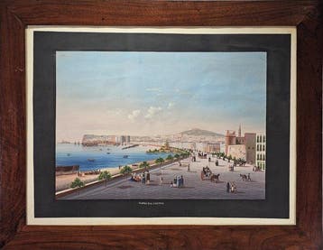 Scuola napoletana (XIX) - Veduta di Napoli dal Carmine