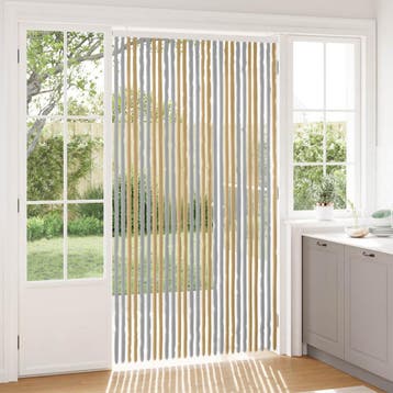 vidaXL Insecten Gordijn Chenille Grijs en Beige 118 x 220 cm, Verzenden, Nieuw