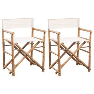 vidaXL Regisseursstoelen 2 st inklapbaar bamboe en canvas, Verzenden, Nieuw