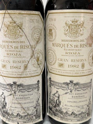 1982 Herederos del Marqués de Riscal - Rioja Gran Reserva -, Verzamelen, Wijnen, Nieuw