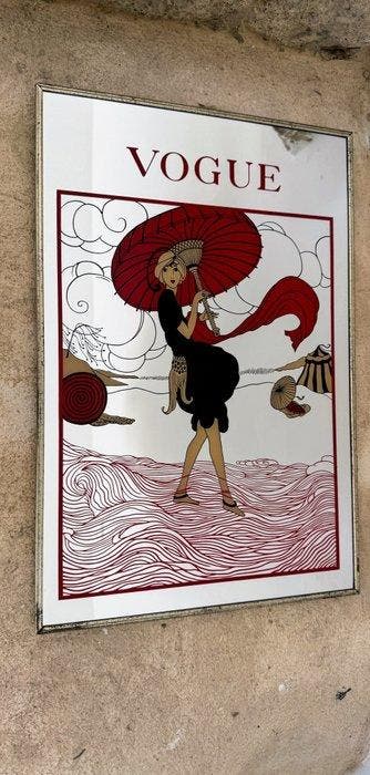 Spiegel - Glas, Metaal, Papier, Hout - Vogue vintage-spiegel