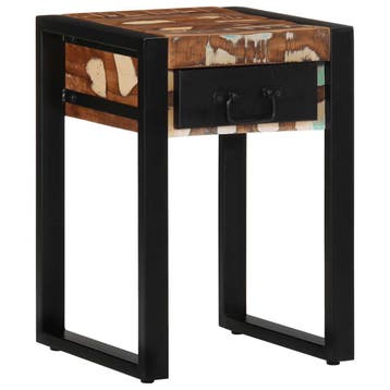 vidaXL Bijzettafel 35x35x50 cm massief gerecycled hout, Verzenden