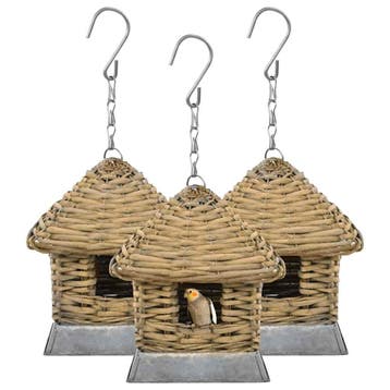 vidaXL Vogelhuizen 3 st wicker, Verzenden