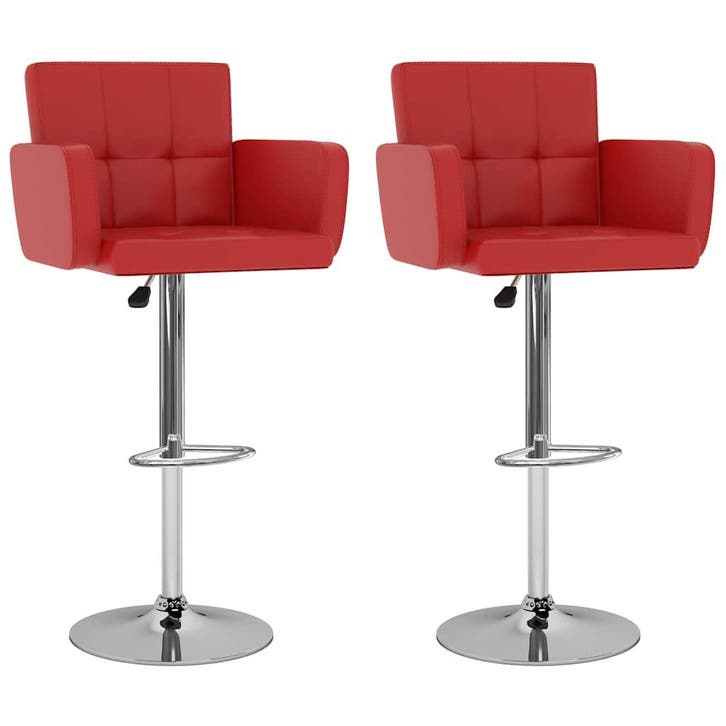 vidaXL Barstoelen 2 st kunstleer rood, Maison & Meubles, Tabourets de bar, Envoi