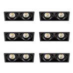 Spots inbouw Inbouwspot Bjorn 2 zwart set 6 stuks, Verzenden