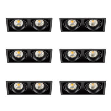Spots inbouw Inbouwspot Bjorn 2 zwart set 6 stuks, Verzenden