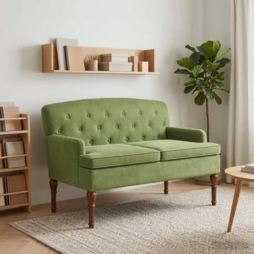 vidaXL Lovingseat met knoopge tuft Lichtgroen 111 x 65 x 79, Verzenden, Nieuw