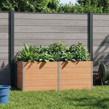 vidaXL Verhoogde plantenbak Bruin 250 x 100 x 91 cm WPC en, Tuin en Terras, Verzenden, Nieuw