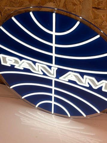 Neonlichtbord - Pan Am - Emaille