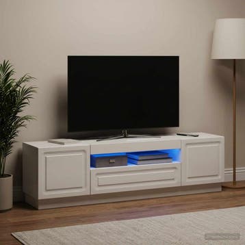 vidaXL LED tv-meubel Hoogglans Wit Bewerkt hout, Verzenden, Nieuw