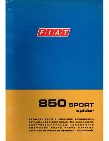 1970 FIAT 850 SPORT SPIDER CARROSSERIE ONDERDELENHANDBOEK
