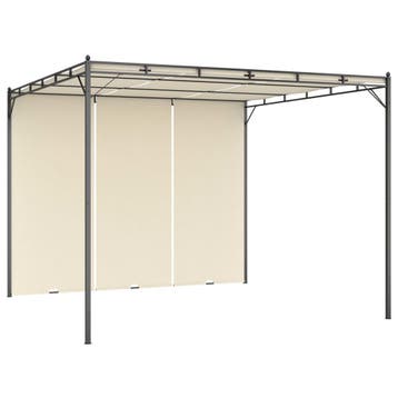 vidaXL Tuinprieel met zijgordijn 3x3x2,25 m crème, Tuin en Terras, Verzenden, Nieuw