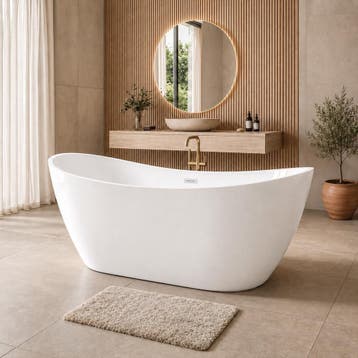 Ligbad Alegre 170 x 78 x 68 cm Vrijstaand Bad wit, Verzenden, Nieuw
