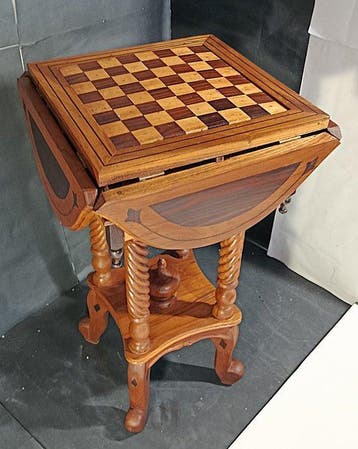 Speeltafel - klavertjevier - mahoniehout, eikenhout - Tafel