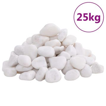 vidaXL Kiezelstenen gepolijst 2-5 cm 25 kg wit, Verzenden, Nieuw