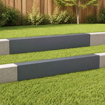 vidaXL Afdekprofiel voor tuinranden 2 st 100 x 10 x 15 cm, Verzenden