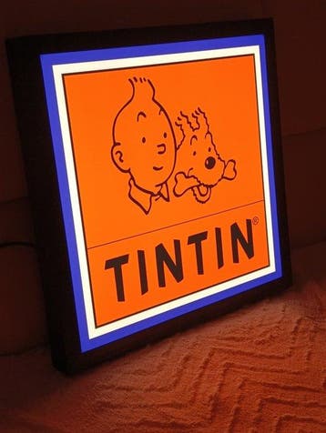 Boutique Tintin - Hergé - Lichtbord - Plexiglas, aluminium,, Nieuw