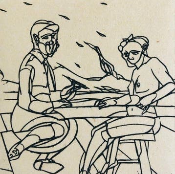 Valerio Adami (1935) - Traces de feux furieux - Eau-forte