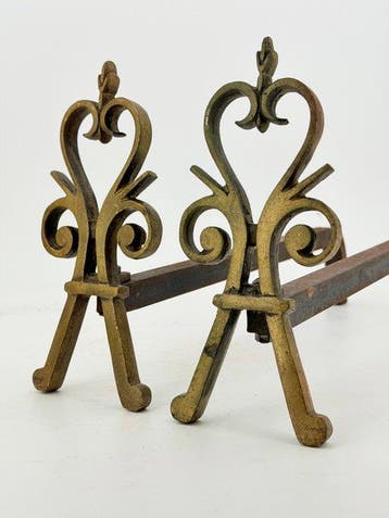 Vuurbok (2) - Brons, IJzer - Klassieke decoratie