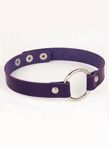 KIMU® Choker Donkerpaars Ring Pu Leer Collar Ketting Halsban, Handtassen en Accessoires, Kettingen, Ophalen of Verzenden, Nieuw