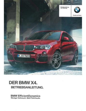 2016 BMW X4 INSTRUCTIEBOEKJE DUITS