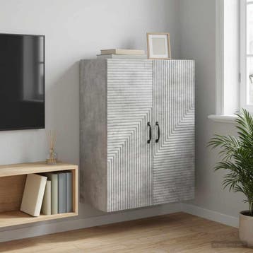 vidaXL Wandkast Betongrijs 66 x 34,5 x 90 cm Bewerkt hout, Verzenden