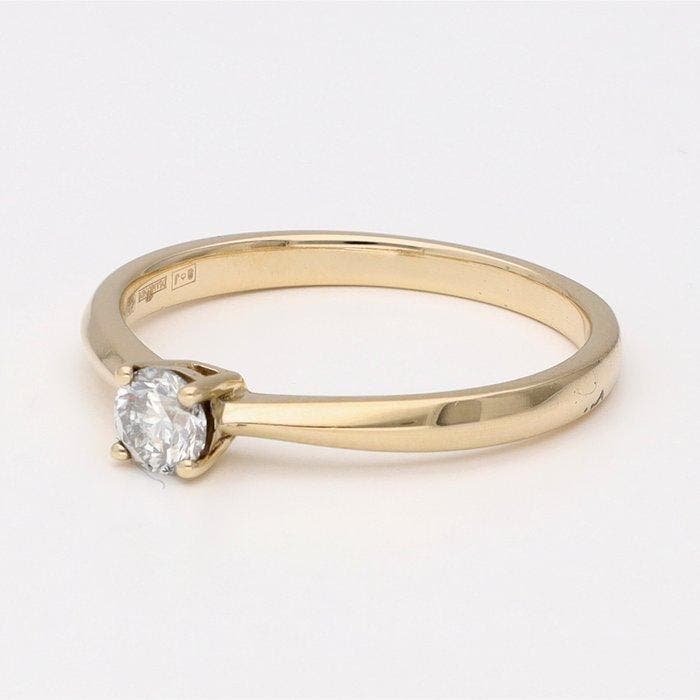 Ring - 14 karaat Geel goud Diamant (Natuurlijk) - Diamonde, Handtassen en Accessoires, Ringen