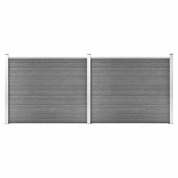 vidaXL Schuttingpanelenset 353x146 cm HKC grijs, Verzenden, Nieuw