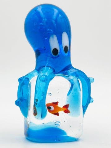 Handmade Murano glass - Sculpture, Polpo sopra la boccia - 7