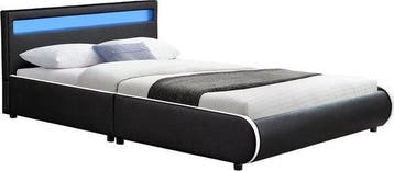 2dekans | Gestoffeerd bed Sevilla - 140 x 200 cm - Zwart -, Ophalen of Verzenden, Nieuw