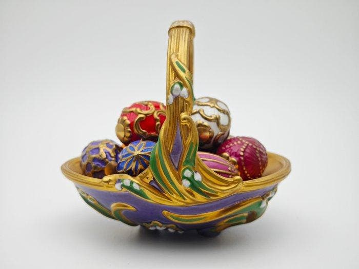 Œuf Fabergé - Maison Fabergé Panier dœufs de printemps -, Antiquités & Art, Curiosités & Brocante