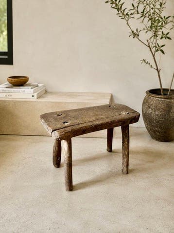 Kruk - 19e eeuw - Eik - Oude handgemaakte eikenhouten kruk, Antiek en Kunst