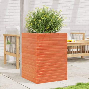 vidaXL Plantenbak 50x50x68,5 cm massief grenenhout wasbruin, Verzenden, Nieuw