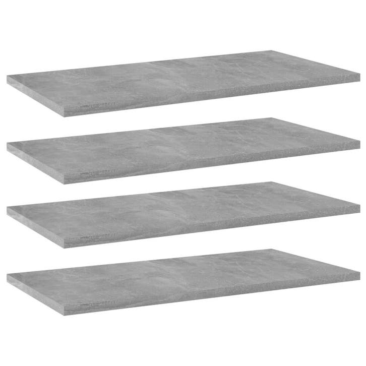vidaXL Wandschappen 4 st 60x30x1,5 cm spaanplaat betongrijs, Huis en Inrichting, Woonaccessoires | Wandplanken en Boekenplanken