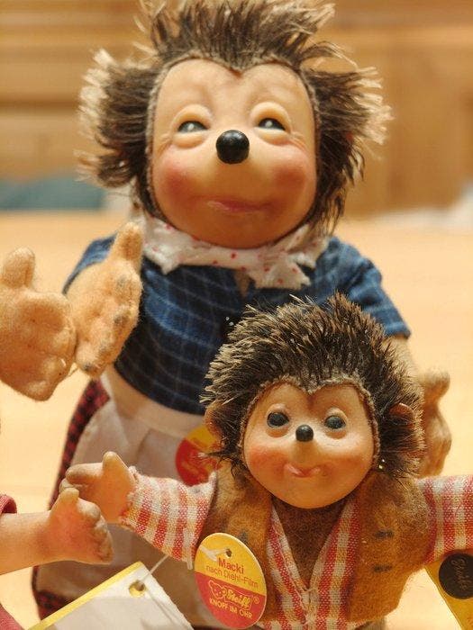 Steiff - Figuur - Steiff Igelfamilie (4) - Plastic, Textiel, Antiek en Kunst, Antiek | Speelgoed