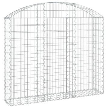 vidaXL Schanskorf gewelfd 150x30x120/140 cm gegalvaniseerd, Tuin en Terras, Verzenden, Nieuw