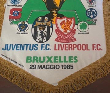 Juventus - Coppa dei Campioni - 1985 - Drapeau/fanion, Collections