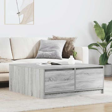 vidaXL Salontafel met lades 100x100x40 cm grijs sonoma, Huis en Inrichting, Tafels | Salontafels, Verzenden, Nieuw