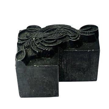 Antique Letterpress Printing Block – Elegant Art Nouveau