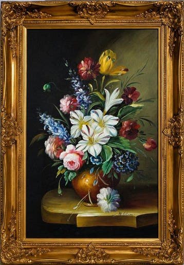 M. Gibson (XX) - Large Floral Still Life in Vase