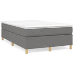 vidaXL Boxspring met matras stof donkergrijs 120x190 cm, Verzenden, Nieuw