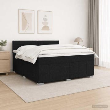 vidaXL Boxspringbed met matras met hoofdeinde Zwart 160 x, Verzenden, Nieuw