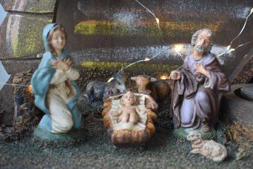 Kerstdecoratie handgeschilderd - Muziekdoos/uitzonderlijk, Diversen, Nieuw