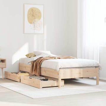 vidaXL Bedframe zonder matras massief grenenhout 75x190 cm, Verzenden, Nieuw