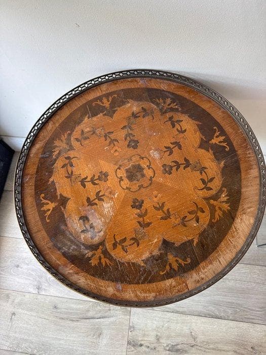 Tafel - Hout, Messing, Antiquités & Art, Curiosités & Brocante